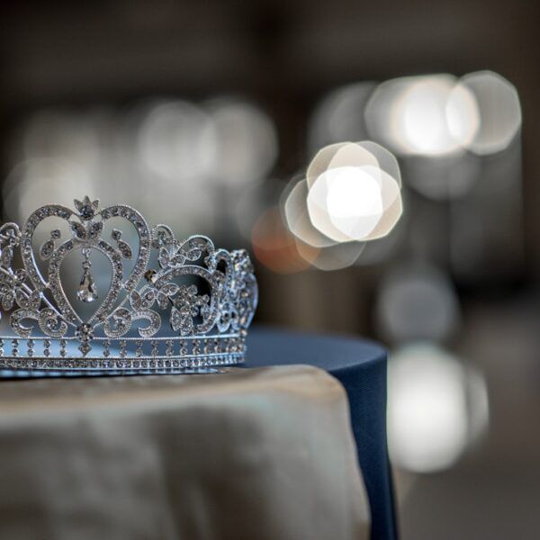 silver-colored crown